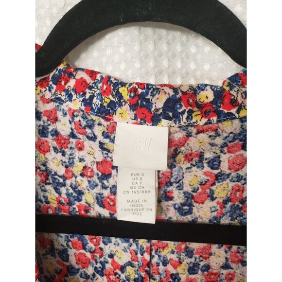 H&M Women's Dress Size Small Floral Print Button Long Sleeves Teacher Work Fall - Picture 2 of 6